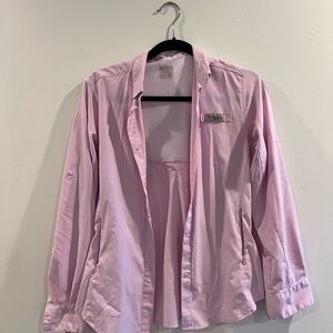 Columbia Light Pink PFG Button-Up Shirt
